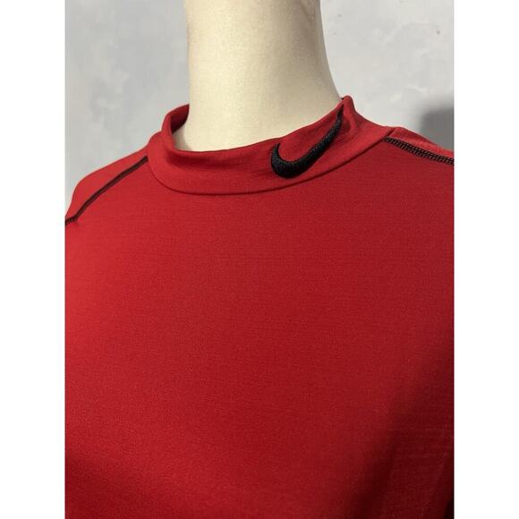 Nike Pro Dri-Fit Compression Women’s Gym Workout Long Sleeve Red Shirt - Picture 4 of 12